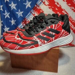 Adidas Men's Red and Black Spider Man Sneakers In Excellent Condition Size 5.5